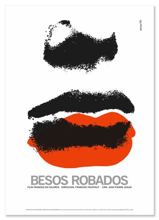 CARTEL BESOS ROBADOS. FRANÇOIS TRUFFAUT 45X32 de segunda mano por