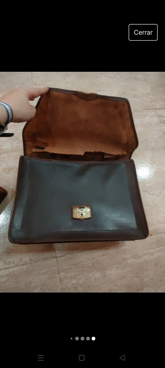 Maletas maletín vintage escolar de piel