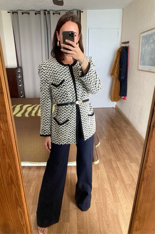 Chaqueta blazer Avedon punto chevron talla XL