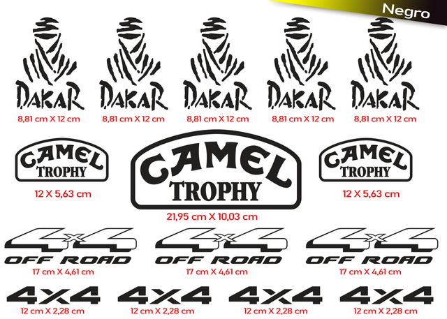 15 PEGATINAS CAMEL TROPHY