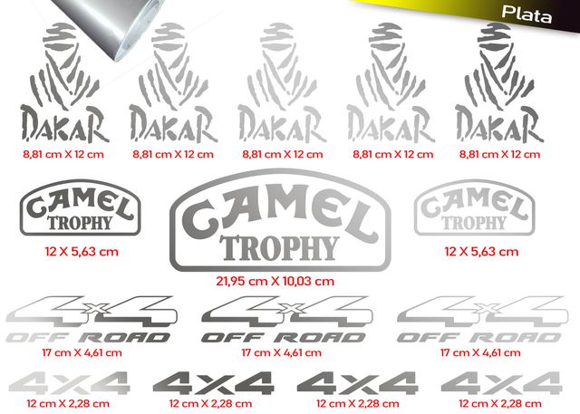 15 PEGATINAS CAMEL TROPHY