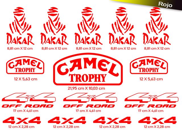 15 PEGATINAS CAMEL TROPHY