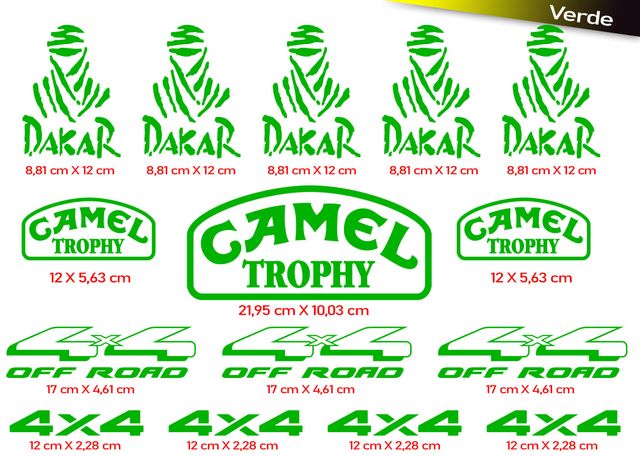 15 PEGATINAS CAMEL TROPHY