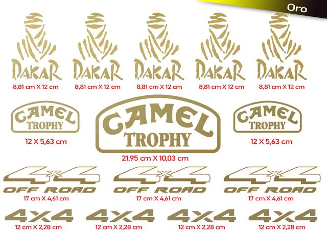 15 PEGATINAS CAMEL TROPHY