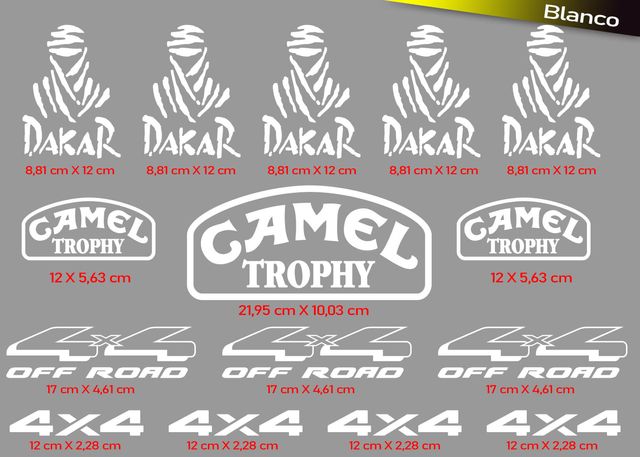 15 PEGATINAS CAMEL TROPHY