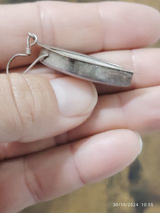 Pendientes plata y nácar