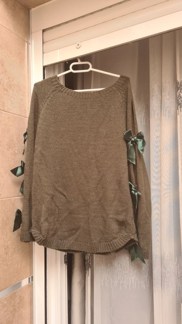 Jersey suéter largo aberturas lazada brazos