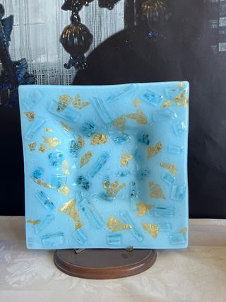 Piatto decorativo in vetro di murano