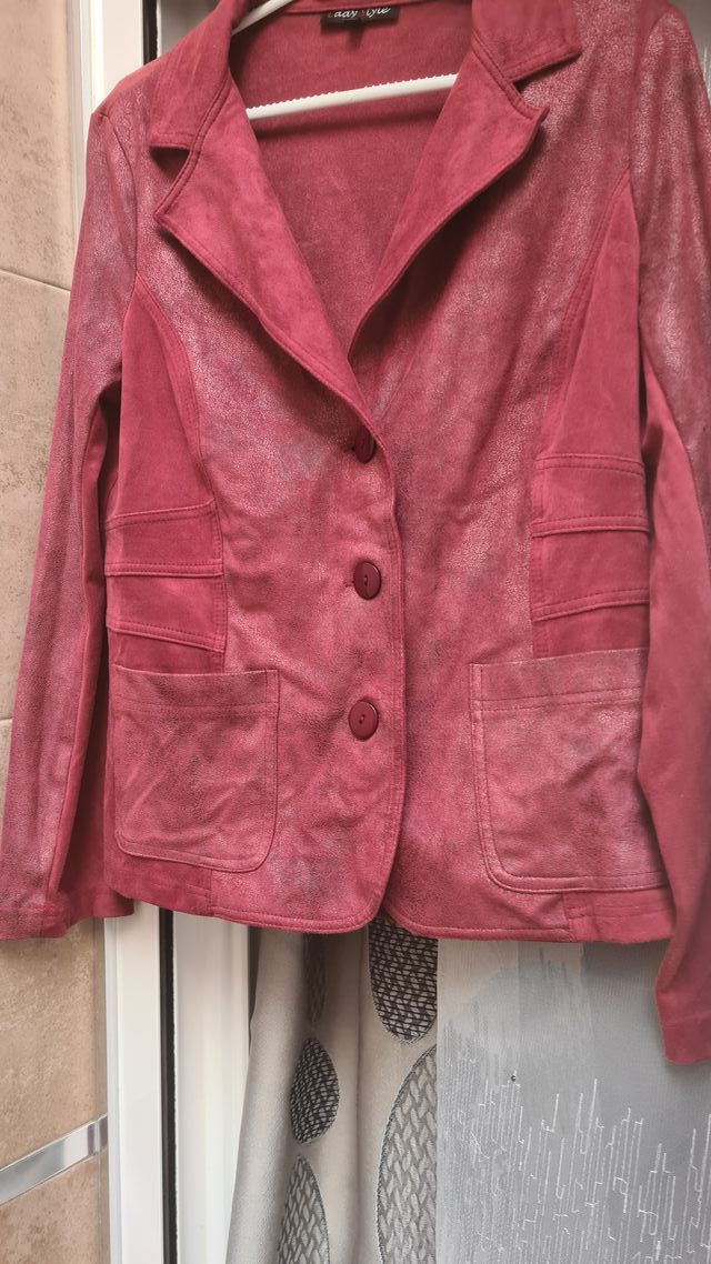 Chaqueta blazer ante diferentes texturas elastica