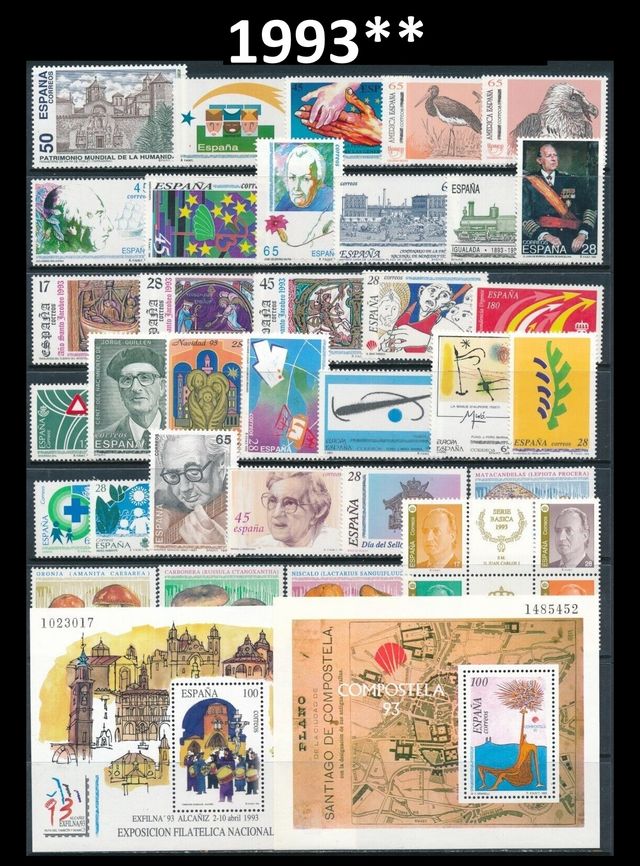 FRANCOBOLLI DELLA SPAGNA 1993* MHN. COMPLETO. FRANCOBOLLI NUOVI.
