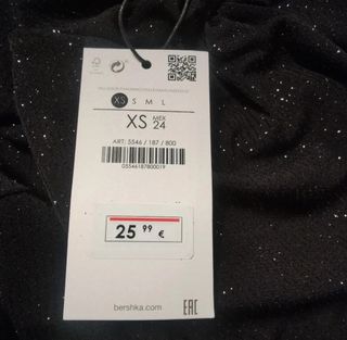 Vestido brillo. Con etiqueta. Costó 26€