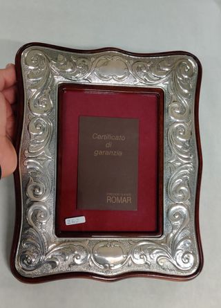 Portafoto vintage Romar in radica e Argento 925%