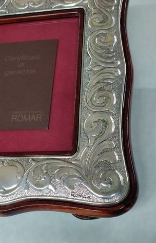 Portafoto vintage Romar in radica e Argento 925%