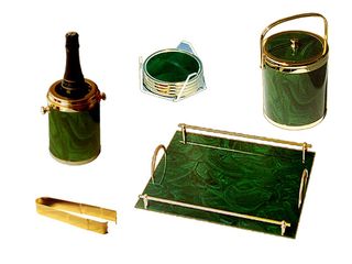 J. BAR MALAQUITA VERDE 5 PIEZAS