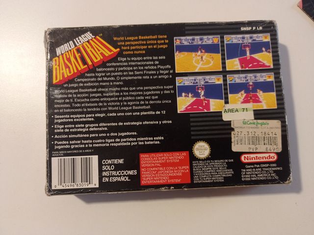 WORLD LEAGUE BASKETBALL SUPER NINTENDO SNES PAL E