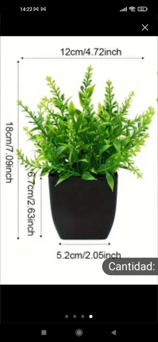 4 mini plantas artificiales