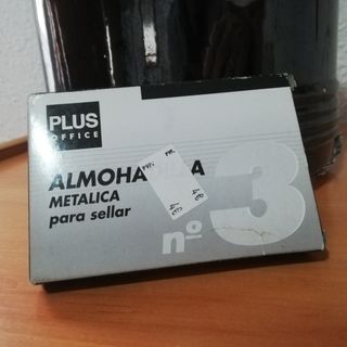 Caja metálica tinta sello