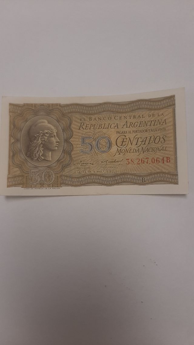 Billete Argentina 50 Centavos