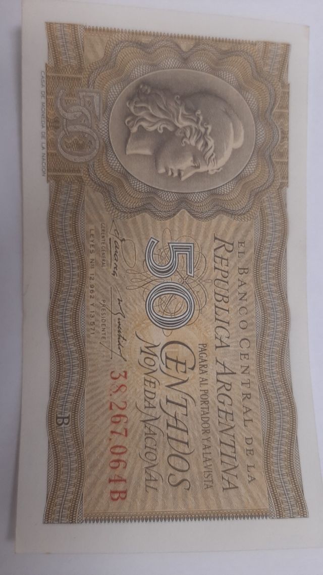 Billete Argentina 50 Centavos
