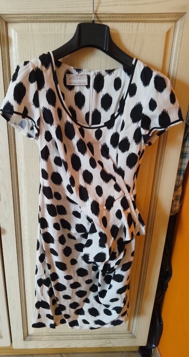 Vestitino Nina maculato bianco e nero 