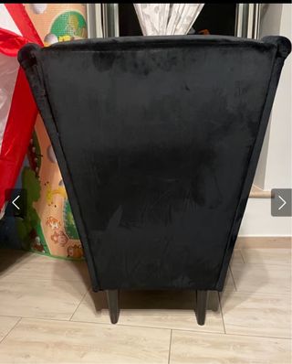 Poltrona nera in velluto