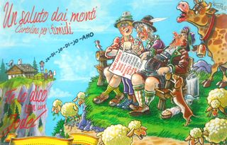 Cartolina "un saluto dai monti"-BOLZANO - TRENTINO