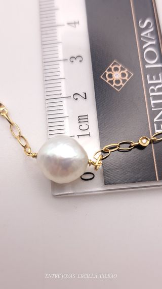 Pulsera de Oro 18K con Perlas Barrocas y Diamantes