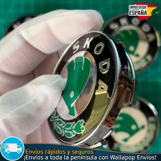 X4 Tapacubos Skoda 60mm Tapabujes Emblemas Llantas