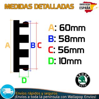 X4 Tapacubos Skoda 60mm Tapabujes Emblemas Llantas