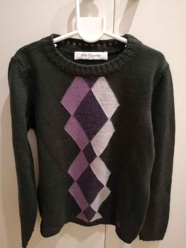 Suéter verde botella. Niño 7 años