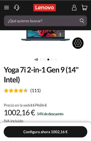 Portátil Lenovo Yoga 7i 2 in 1 14ML9 512GB Nuevo