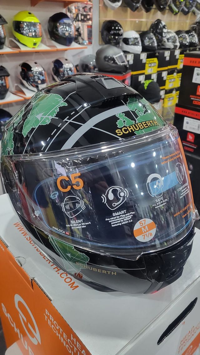Casco Modular Schuberth C5 Globe Verde Brillo