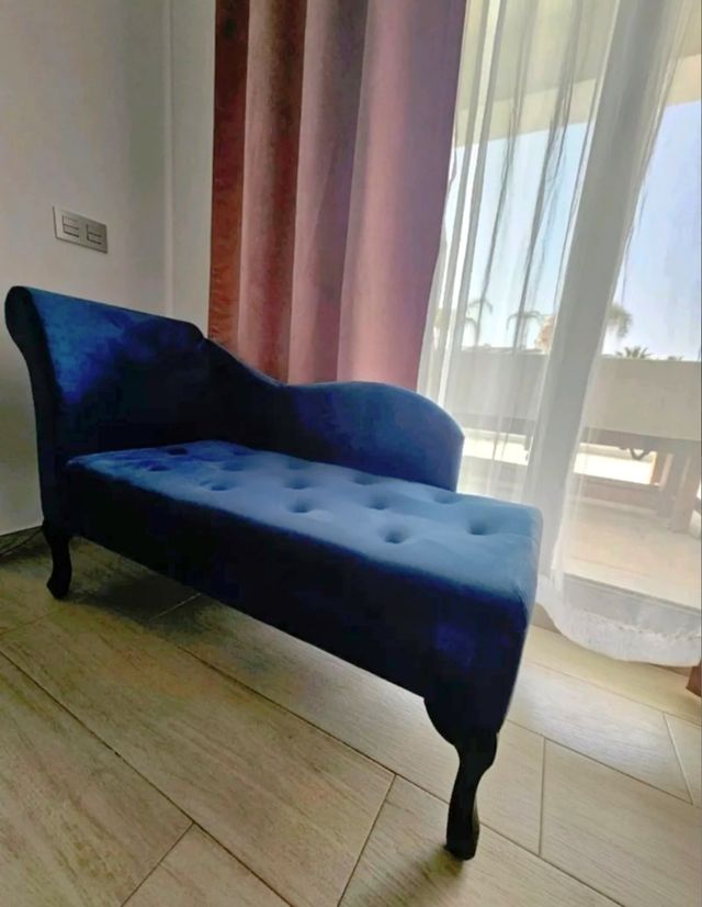 Sofá y cheslong a juego terciopelo 