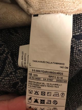 Vestito bambina in lana benetton