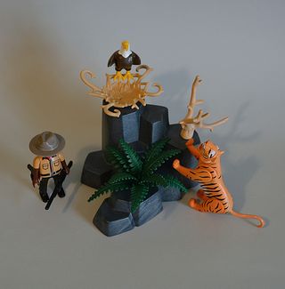 Playmobil Cuidador Reserva Con Tigre Y Aguila