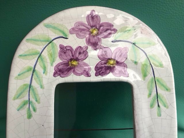 MARCO FOTOS DE CERÁMICA CON FLORES PINTADAS A MANO