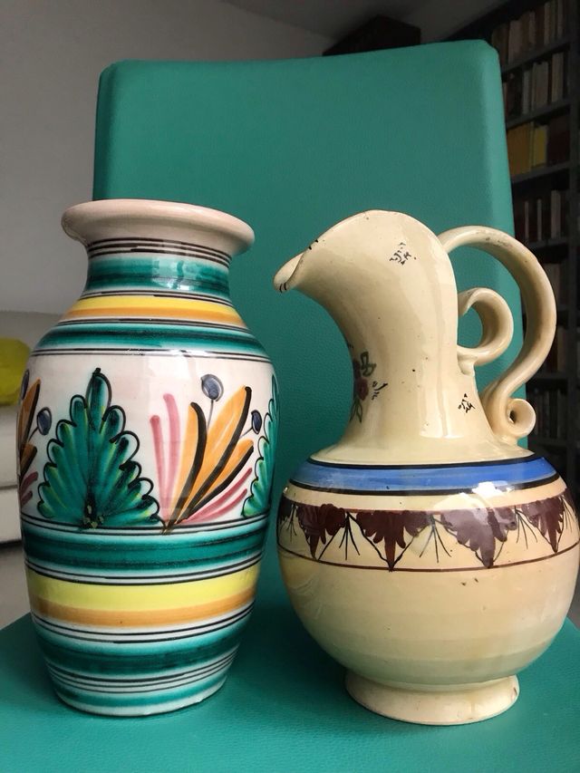 JARRÓN Y JARRA DE CERÁMICA