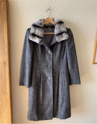 Manuela Conti abrigo gris lana virgen y alpaca t.S