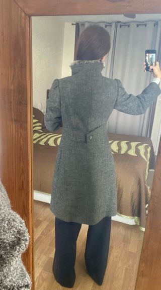 Manuela Conti abrigo gris lana virgen y alpaca t.S