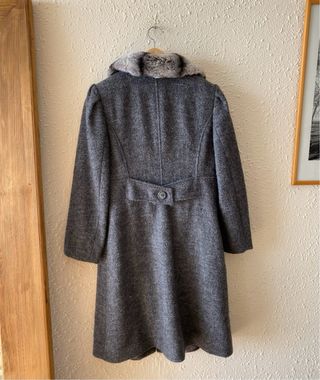 Manuela Conti abrigo gris lana virgen y alpaca t.S
