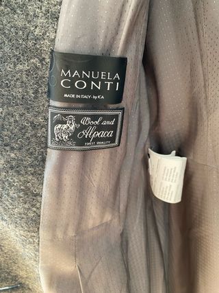 Manuela Conti abrigo gris lana virgen y alpaca t.S