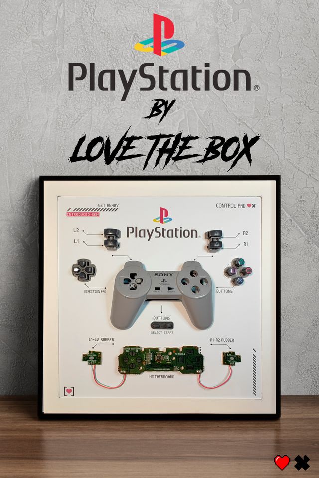 Cuadro marco box art control pad playstation 1 or