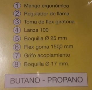 Soplete soldador fontanero con bombona pequeña