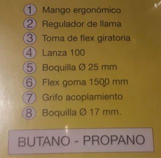 Soplete marca DESA con bombona pequeña vacía