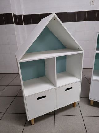 Conjunto de estantería y espejo infantil Vertbaud