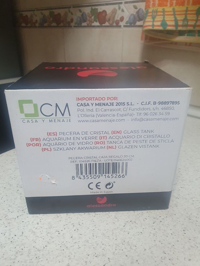 Pecera redonda de cristal