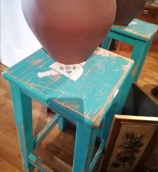 Taburete azul vintage