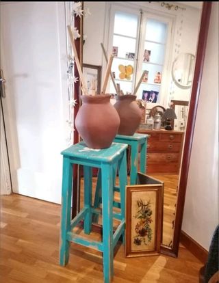 Taburete azul vintage