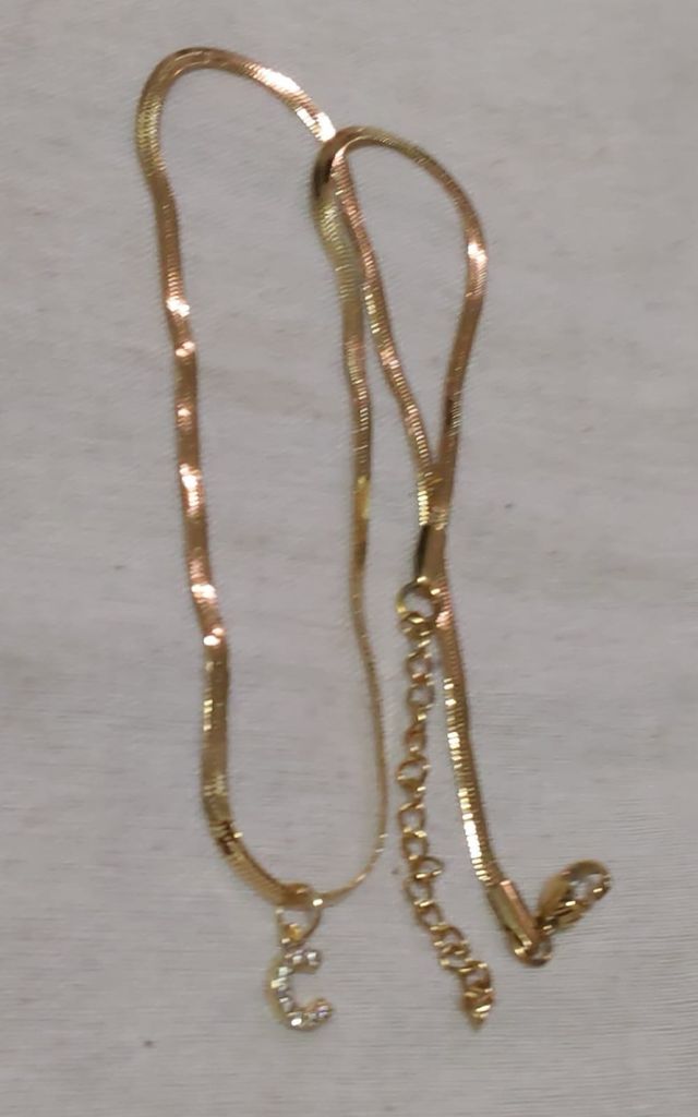 Collar de espiga plana con dije C