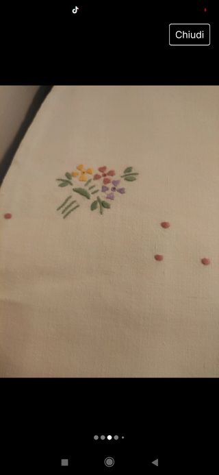 Lenzuolo matrimoniale ricamato a mano misto linoo
